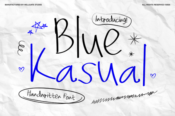 Blue Kasual Handwritten Font: Injecting Lively Charm into Your Designs