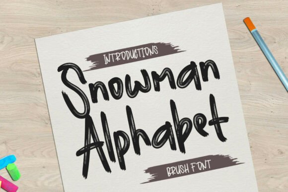 Snowman Alphabet: A Brush Font with Bold, Textured Energy