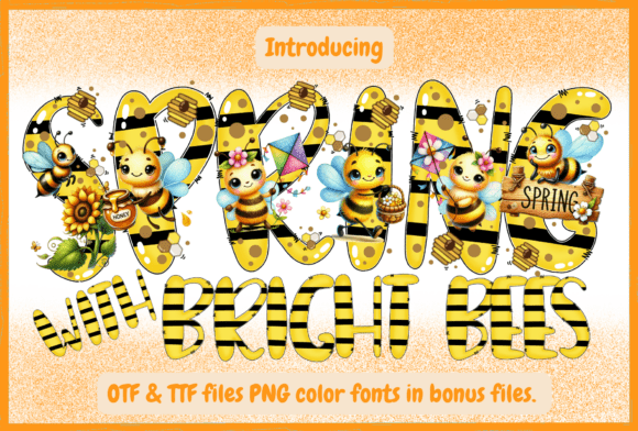 Spring with Bright Bees: A Joyful Display Font